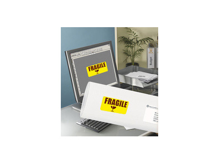 AVERY Etiquette fluorescente, 99,1 x 38,1 mm, jaune fluo