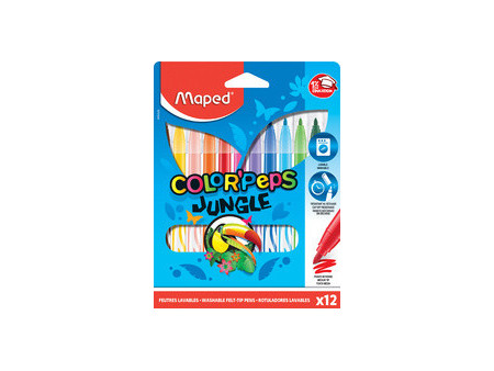 Maped Feutre COLOR'PEPS Jungle, étui en carton de 18
