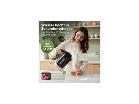 PROFI COOK Bouilloire WK 3840, sans fil, 1,8 L, noir