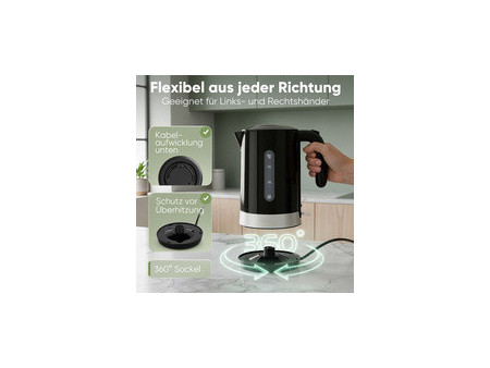 PROFI COOK Bouilloire WK 3840, sans fil, 1,8 L, noir