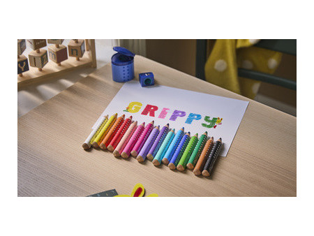 FABER-CASTELL Crayon de couleur Grippy, étui carton de 6