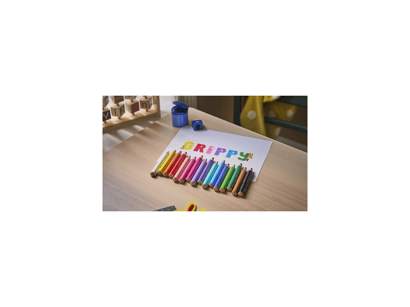 FABER-CASTELL Crayon de couleur Grippy, étui carton de 6