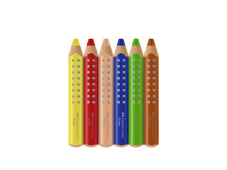 FABER-CASTELL Crayon de couleur Grippy, étui carton de 6
