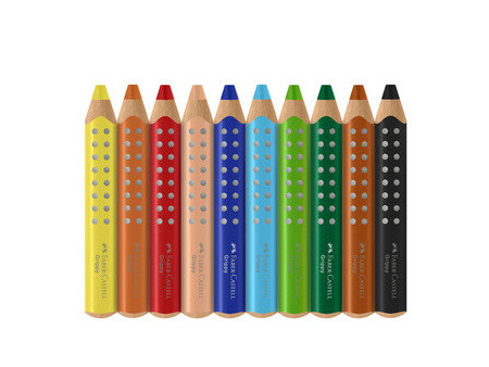 FABER-CASTELL Crayon de couleur Grippy, étui carton de 6