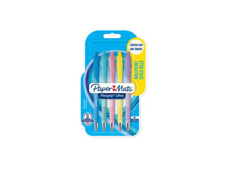 Paper:Mate Stylo à bille FlexGrip Ultra Pastel, blister de 5