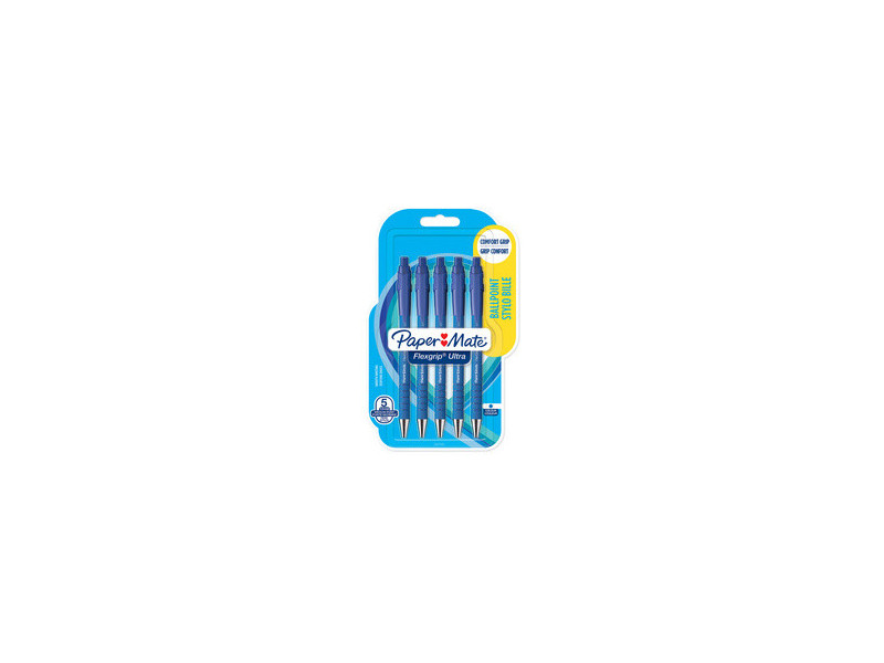 Paper:Mate Stylo à bille FlexGrip Ultra, blister de 5, noir