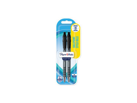 Paper:Mate Stylo à bille FlexGrip Ultra, blister de 5, noir