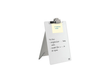 nobo Chevalet de bureau en verre, A4, blanc