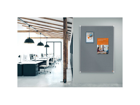 nobo Tableau d'affichage en feutre Premium Plus, gris
