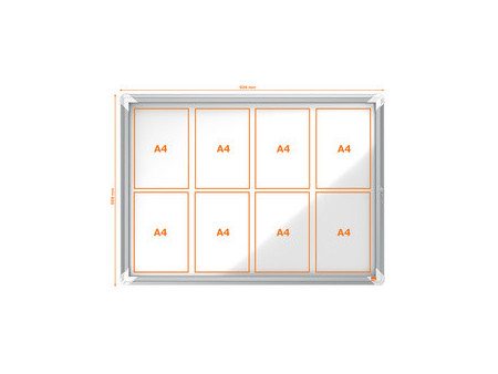nobo Vitrine d'affichage Premium Plus, fond en métal, 4x A4