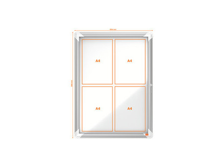 nobo Vitrine d'affichage Premium Plus, fond en métal, 4x A4