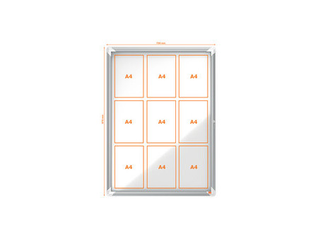 nobo Vitrine d'affichage Premium Plus, fond en métal, 4x A4