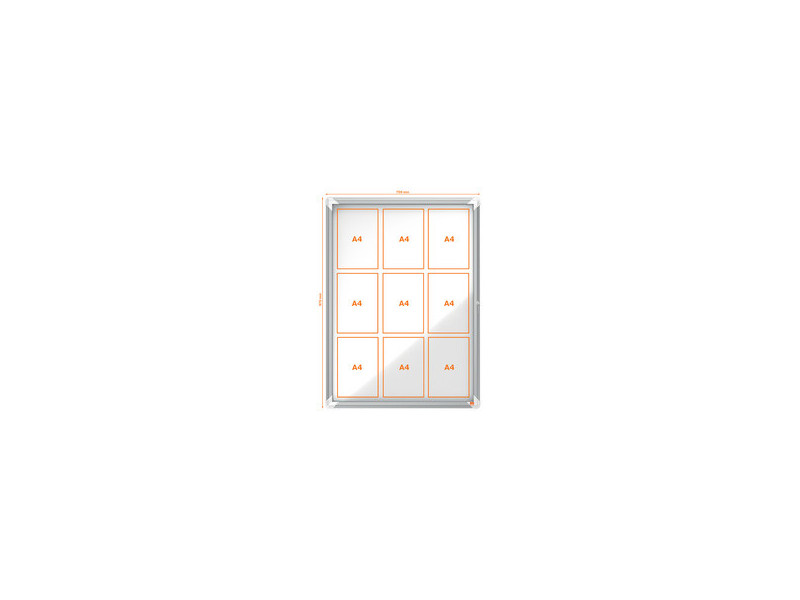 nobo Vitrine d'affichage Premium Plus, fond en métal, 4x A4