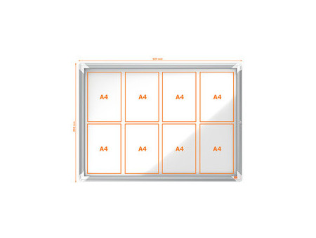 nobo Vitrine d'affichage Premium Plus, fond en métal, 4x A4