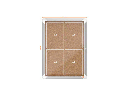 nobo Vitrine d'affichage en liège Premium Plus, 6 x A4