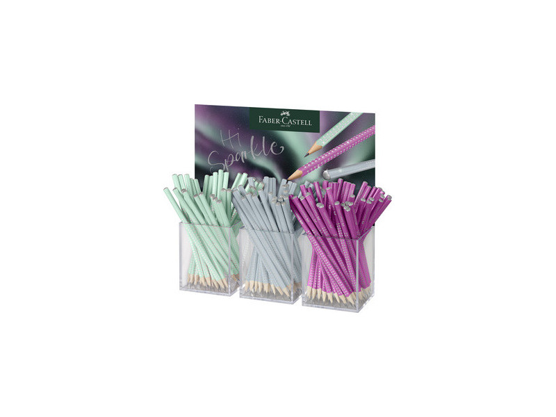 FABER-CASTELL Crayon de papier GRIP SPARKLE Aurora, 3 pots