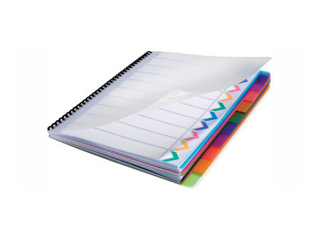 GBC Intercalaires en plastique PolyDividers, A4, 5 touches,