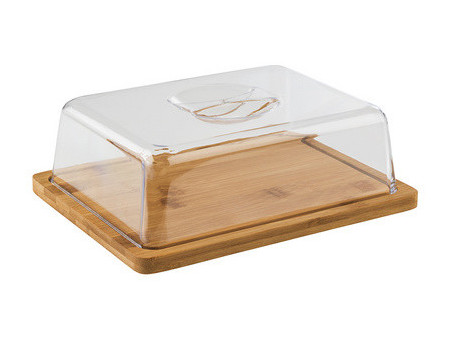 APS Plateau en bambou avec cloche, 320 x 165 x 15 mm