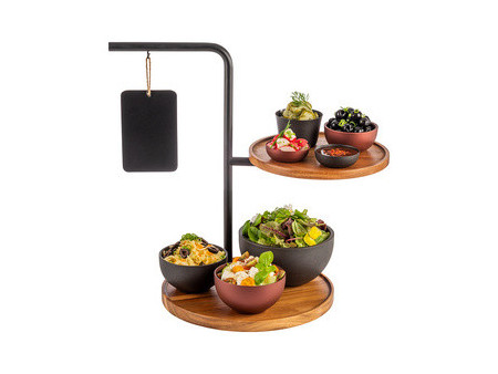 APS Etagère IRON, 2 étages, hauteur: 440 mm, noir
