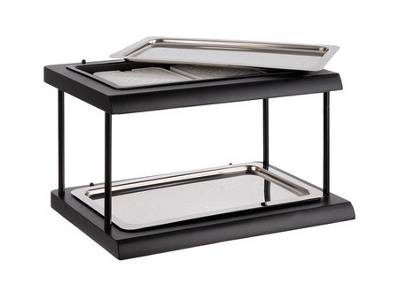 APS Vitrine de buffet DEUX ETAGES GN 1/1, noir