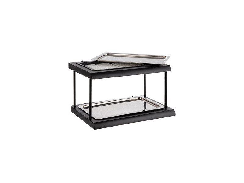 APS Vitrine de buffet DEUX ETAGES GN 1/1, noir