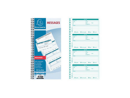 EXACOMPTA Carnet de messages téléphone, spiralé