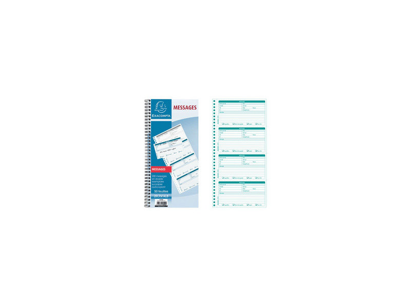 EXACOMPTA Carnet de messages téléphone, spiralé