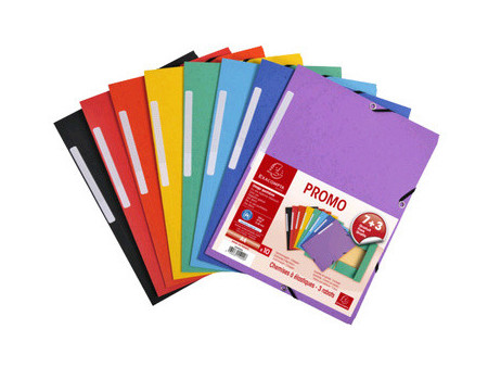 EXACOMPTA Chemise à élastiques Pack Promo 7+3, A4, assorti
