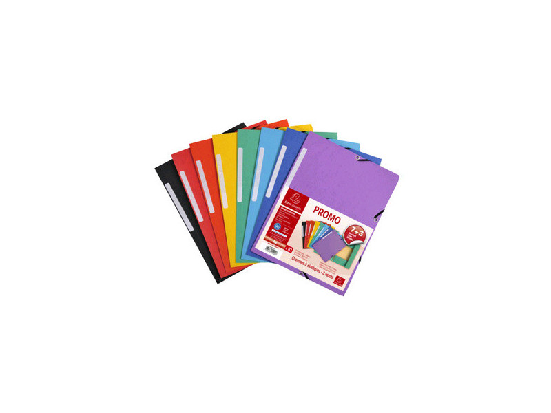 EXACOMPTA Chemise à élastiques Pack Promo 7+3, A4, assorti