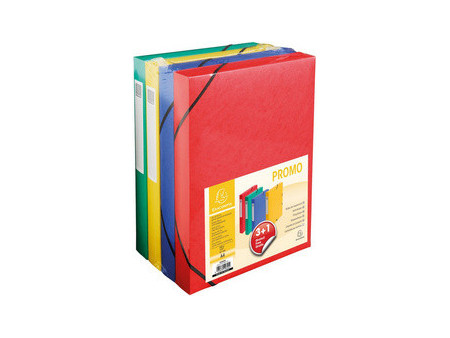 EXACOMPTA Boîte de classement pack promo 3+1, 40 mm, couleur
