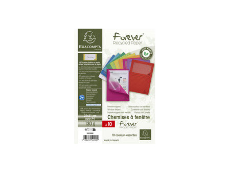 EXACOMPTA Chemise à fenêtre FOREVER, A4, 130 g/m2, orange