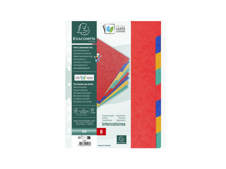 EXACOMPTA Intercalaires en carton, 170 x 220 mm, 6 positions