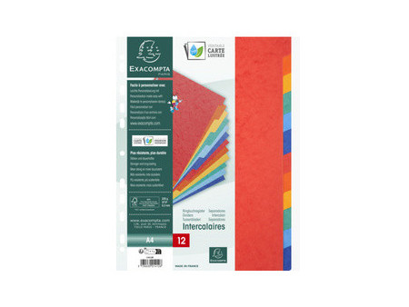 EXACOMPTA Intercalaires en carton, A4+, 12 touches