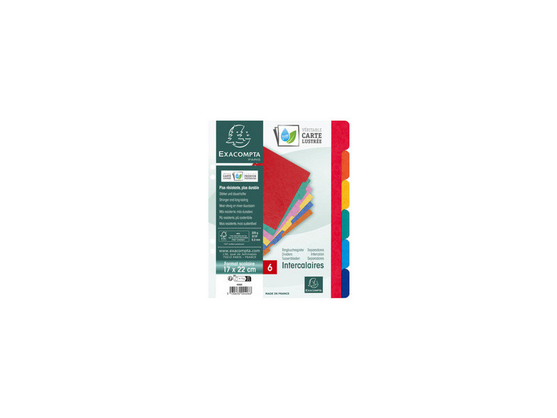 EXACOMPTA Intercalaires en carton, A4, 10 touches