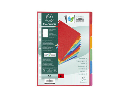 EXACOMPTA Intercalaires en carton, A4, 6 touches