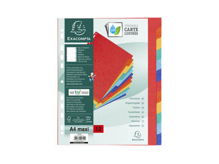 EXACOMPTA Intercalaires en carton, A4, 12 touches
