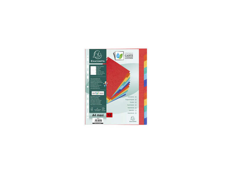 EXACOMPTA Intercalaires en carton, A4, 12 touches
