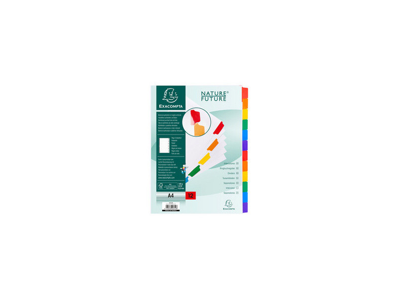 EXACOMPTA Intercalaires en carton, A4, blanc, 6 touches