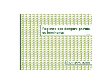 EXACOMPTA Piqûre 'Registre des dangers graves et imminents'