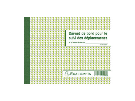 EXACOMPTA Carnet de bord pour le suivi des déplacements