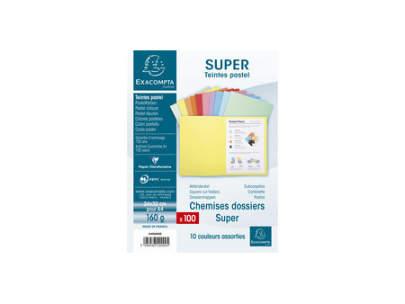 EXACOMPTA Chemise dossier SUPER 160, A4, vert clair