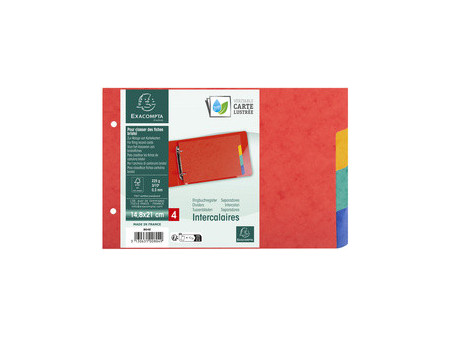 EXACOMPTA Intercalaires en carton, 148 x 210 mm, 4 touches