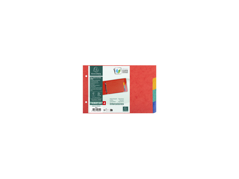 EXACOMPTA Intercalaires en carton, 148 x 210 mm, 4 touches