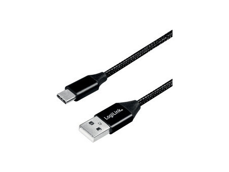 LogiLink Câble USB 2.0, USB-A - USB-C mâle, 0,3 m, noir