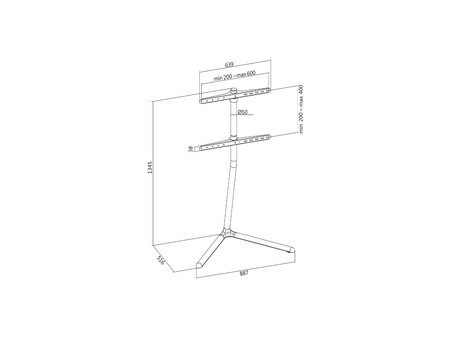 LogiLink Support pour téléviseur, 124,46 - 177,80 cm, chrome