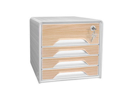 CEP Bloc de classement Smoove SECURE Silva, 4 tiroirs, blanc