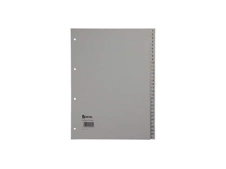 HETZEL Intercalaires en plastique, chiffres, A4, 1-52, PP