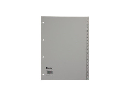 HETZEL Intercalaires en plastique, chiffres, 1-100, A4, PP