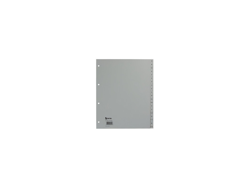 HETZEL Intercalaires en plastique, A-Z, A4, PP, gris, 20