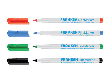 FRANKEN Marqueur pour tableau blanc FineMarker, étui de 4